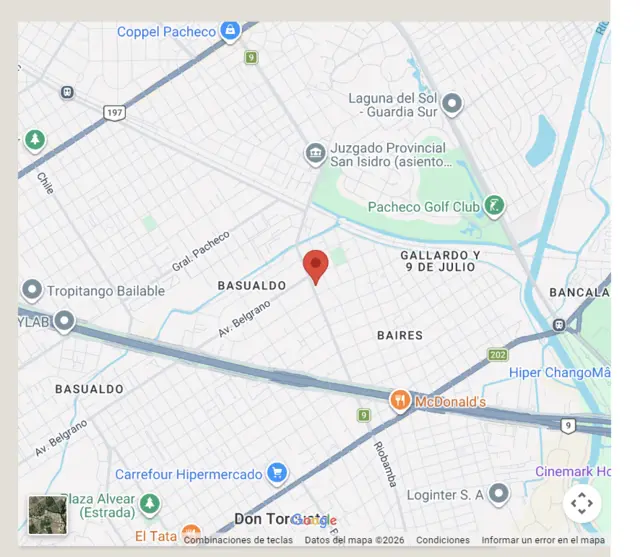 Mapa de ubicación de Uffizi en Don Torcuato